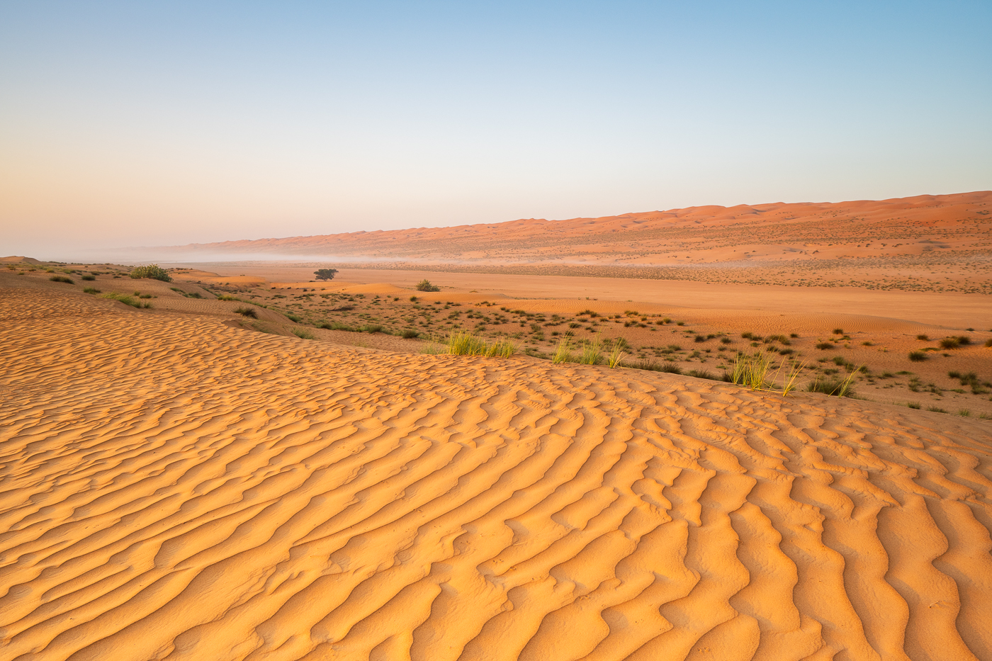 Sandstrukturen am Rand der Wahiba-Sands Wüste